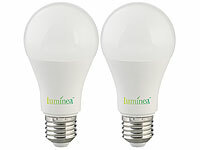 Luminea 2er-Set LED-Lampen mit Dämmerungssensor, E27, 11 W, 1.050 lm, weiß; LED-Tropfen E27 (warmweiß) LED-Tropfen E27 (warmweiß) 