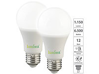 Luminea 2er-Set LED-Lampen, Bewegungs & Lichtsensor, E27, 12W, 1.150lm, 6500K; LED-Tropfen E27 (warmweiß) LED-Tropfen E27 (warmweiß) 