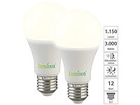 Luminea 2er-Set LED-Lampen, Bewegungs-/Lichtsensor, E27, 12W, 1150lm, warmweiß; LED-Tropfen E27 (warmweiß) LED-Tropfen E27 (warmweiß) 