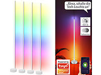 Luminea Home Control 4er-Set WLAN-Steh-/Eck-Leuchten mit RGB-CCT-IC-LEDs, 12W, dimmbar, App; WLAN-LED-Lampen E27 RGBW 