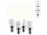 Luminea 8er-Set LED-Kerzen E14, C37, 3 W (ersetzt 30 W), 240 lm, warmweiß
