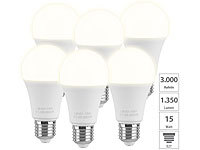 Luminea 6er-Set High-Power-LED-Lampen, E27, 11 Watt, 3000 K, E, warmweiß; LED-Spots GU10 (warmweiß), LED-Tropfen E27 (tageslichtweiß) 
