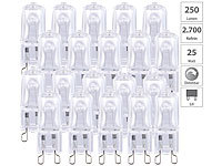 Luminea 20er-Set Halogen-Stiftsockellampen G9, 25 W, 250 lm, warmweiß, dimmbar; LED-Tropfen E27 (warmweiß) LED-Tropfen E27 (warmweiß) 