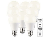 Luminea 9er-Set LED-Lampen, E, 9 W, E27, warmweiß, 3000 K; LED-Tropfen E27 (tageslichtweiß) LED-Tropfen E27 (tageslichtweiß) 