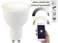Luminea Home Control WLAN-LED-Lampe, komp. zu Amazon Alexa & Google Assistant, GU10, CCT; WLAN-LED-Lampen GU10 RGBW WLAN-LED-Lampen GU10 RGBW WLAN-LED-Lampen GU10 RGBW WLAN-LED-Lampen GU10 RGBW 