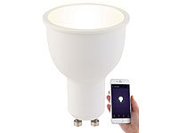 Luminea Home Control WLAN-LED-Lampe, Amazon Alexa & Google Assistant komp., GU10, warmweiß; WLAN-LED-Lampen GU10 RGBW WLAN-LED-Lampen GU10 RGBW WLAN-LED-Lampen GU10 RGBW WLAN-LED-Lampen GU10 RGBW 