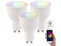 Luminea Home Control 3er-Set WLAN-LED-Lampen, Amazon Alexa & Google Assistant komp., GU10; WLAN-LED-Lampen E27 RGBW WLAN-LED-Lampen E27 RGBW 