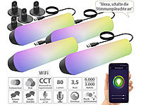 Luminea Home Control 4er-Set WLAN-USB-Stimmungsleuchte mit RGB+CCT-LEDs, App, 80 lm, 3,5 W; WLAN-LED-Lampen E27 RGBW WLAN-LED-Lampen E27 RGBW 