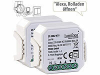 Luminea Home Control 2er-Set WLAN-Unterputzmodule für smarte Rollladen, App & Sprachbefehl; WLAN-LED-Lampen E27 RGBW 