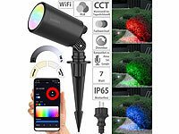 Luminea Home Control WLAN-Gartenstrahler, RGB & CCT, 7 W, 520 lm, IP65, App, Metallgehäuse