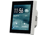Luminea Home Control Einbau-Smarthome-Zentrale, 4"/10,2cm Touchscreen, WLAN, ZigBee-Gateway; WLAN-Unterputz-Steckdosen WLAN-Unterputz-Steckdosen 