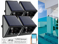 Luminea Home Control 4er-Set Outdoor-PIR-Sensoren, Solarpanel, App, IP55, ZigBee-kompatibel