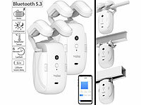 Luminea Home Control 2er-Set Smarter 3in1-Universal-Vorhangmotor mit Akku, Bluetooth, App