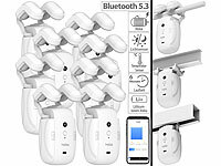 Luminea Home Control 8er-Set Smarter 3in1-Universal-Vorhangmotor mit Akku, Bluetooth, App