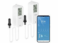 Luminea Home Control Thermometer WLAN, WLAN Hygrometer Thermometer; WLAN-LED-Lampen GU10 RGBW WLAN-LED-Lampen GU10 RGBW WLAN-LED-Lampen GU10 RGBW