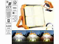 Luminea Solar-Akku-Strahler mit CCT-LEDs und Powerbank, 1000 lm, dimmbar