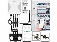 Luminea Home Control Smarter 3-Phasen-WLAN-Stromzähler & Echtzeit-Energiemonitor, 120A, App; WLAN-Steckdosen mit Stromkosten-Messfunktion WLAN-Steckdosen mit Stromkosten-Messfunktion WLAN-Steckdosen mit Stromkosten-Messfunktion 
