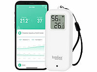 Luminea Home Control WiFi Thermometer außen; WLAN-Temperatur- & Luftfeuchtigkeits-Sensoren mit App-Auswertungen WLAN-Temperatur- & Luftfeuchtigkeits-Sensoren mit App-Auswertungen WLAN-Temperatur- & Luftfeuchtigkeits-Sensoren mit App-Auswertungen 