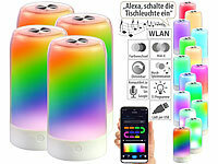 Luminea Home Control 4er-Set smarte Stimmungsleuchten mit RGB-IC-LEDs, 15 Modi, WLAN, weiß; WLAN-USB-Stimmungsleuchten mit RGB + CCT-LEDs und App WLAN-USB-Stimmungsleuchten mit RGB + CCT-LEDs und App WLAN-USB-Stimmungsleuchten mit RGB + CCT-LEDs und App 