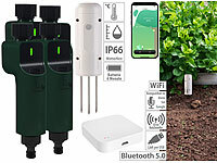 Luminea Home Control BodenFeuchtigkeits&Temperatursensor,ZigbeeGateway,4x Bewässerungscomp.; WLAN-Gateways mit Bluetooth WLAN-Gateways mit Bluetooth WLAN-Gateways mit Bluetooth 