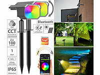 Luminea Home Control 2er-Set smarte Solar-Spots, RGB-CCT-LED, 100 lm, 2.200 mAh, 1 W, IP65; WLAN-Gartenstrahler mit RGB-CCT-LEDs, App- & Sprachsteuerung, 230 V WLAN-Gartenstrahler mit RGB-CCT-LEDs, App- & Sprachsteuerung, 230 V WLAN-Gartenstrahler mit RGB-CCT-LEDs, App- & Sprachsteuerung, 230 V WLAN-Gartenstrahler mit RGB-CCT-LEDs, App- & Sprachsteuerung, 230 V 