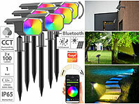 Luminea Home Control 6er-Set smarte Solar-Spots, RGB-CCT-LED, 100 lm, 2.200 mAh, 1 W, IP65; WLAN-Gartenstrahler mit RGB-CCT-LEDs, App- & Sprachsteuerung, 230 V WLAN-Gartenstrahler mit RGB-CCT-LEDs, App- & Sprachsteuerung, 230 V WLAN-Gartenstrahler mit RGB-CCT-LEDs, App- & Sprachsteuerung, 230 V WLAN-Gartenstrahler mit RGB-CCT-LEDs, App- & Sprachsteuerung, 230 V 