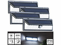 Luminea 4er-Set Solar-LED-Wandleuchten, Bewegungs-Sensor , 800 lm, 13,2 Watt