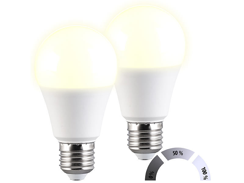 Luminea 8er-Set LED-Lampen mit 14 lm, W, Helligkeits-Stufen, 3000 3 K, F 1.521