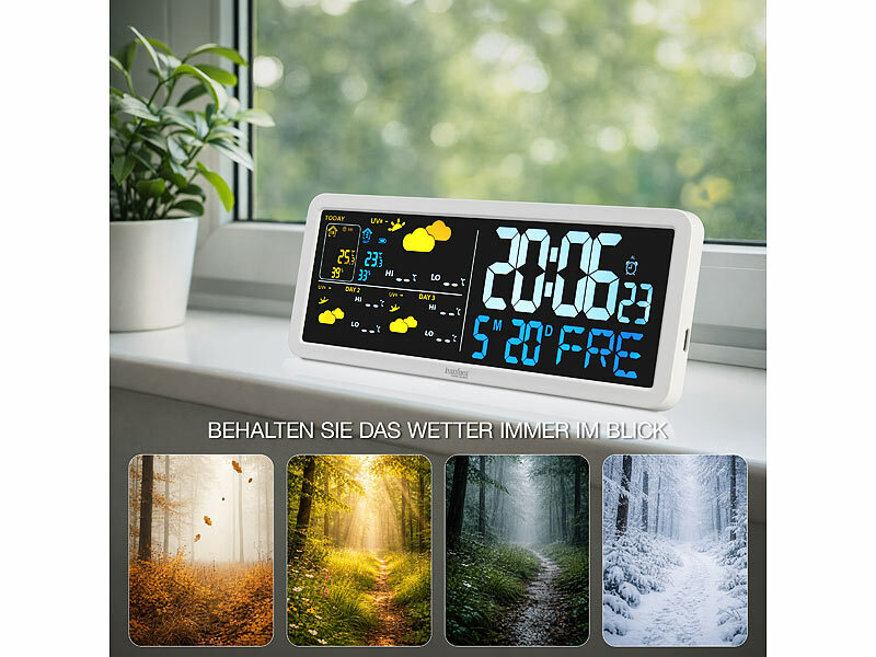; WLAN-Temperatur- & Luftfeuchtigkeitssensor mit Display und App für innen und außen WLAN-Temperatur- & Luftfeuchtigkeitssensor mit Display und App für innen und außen WLAN-Temperatur- & Luftfeuchtigkeitssensor mit Display und App für innen und außen 