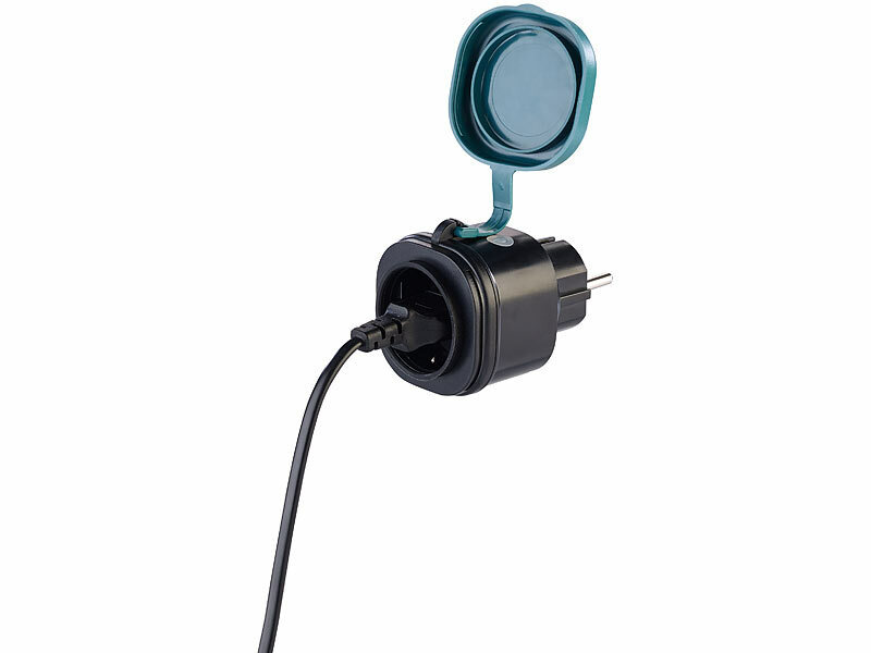 Luminea Home Control 4er-Set Outdoor-WLAN-Steckdosen mit  Energiekostenmesser, App